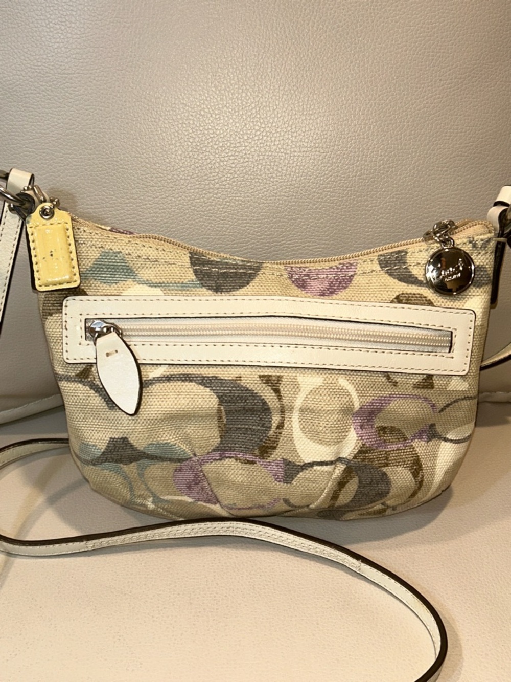 Coach Cream Multi Signature Canvas Crossbody Bag - Picture 2 of 11